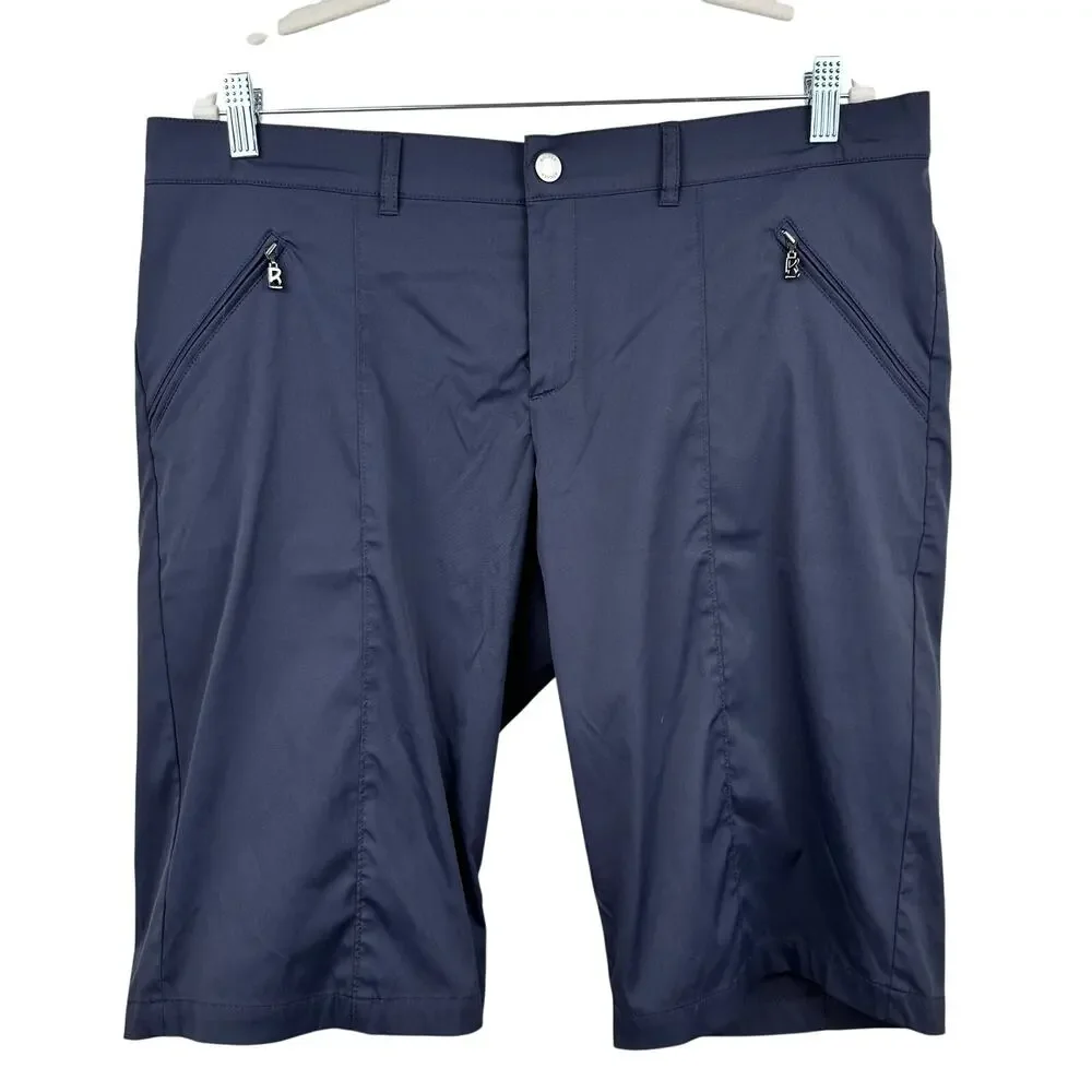Bogner Sport Women's Lani Functional Bermuda Shorts Blue 14 Performance Golf